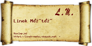 Linek Máté névjegykártya